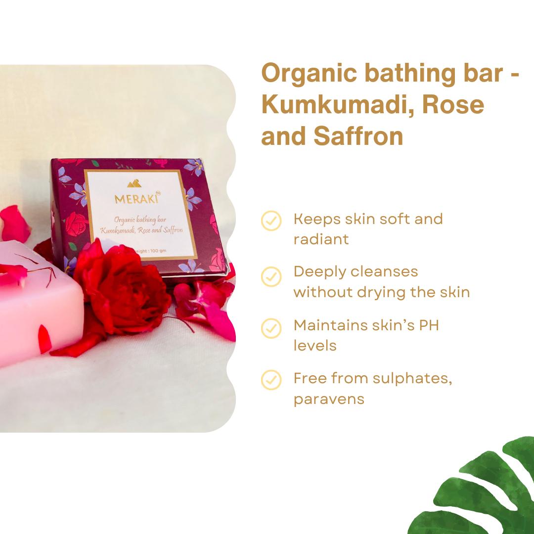 Organic bathing bar - Kumkumadi, rose and saffron