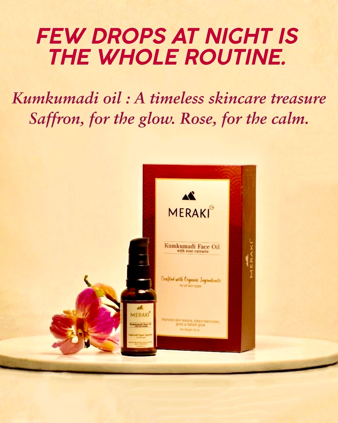 Kumkumadi face oil with Rose extracts